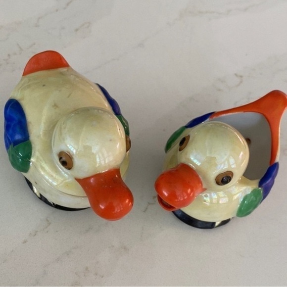 Vintage Handpainted Lusterware Duck Cream and Sugar Set Made in Japan - Picture 11 of 11